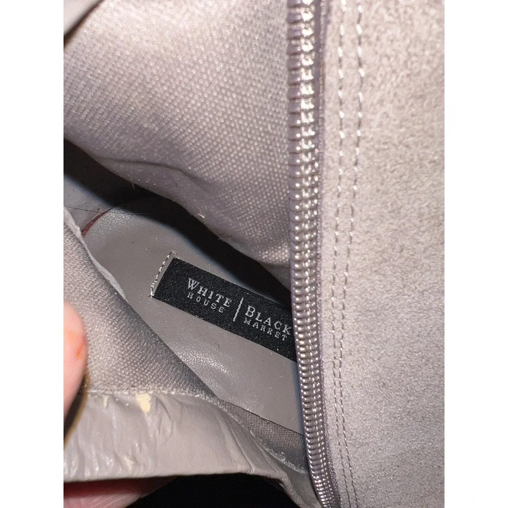 White‎ House Black Market Suede Leather Fold Over the KneeTall Boots Gray 7.5M